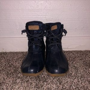 Navy sperry duck boots. Size 8